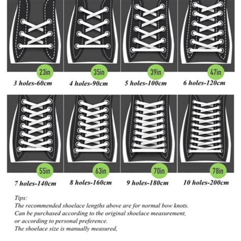 shoe lacing chart.